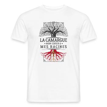 Das Camargue My Heart My Roots T-Shirt Cadea... - Männer T-Shirt - Weiß - Vorne - AI Model Male 178 dark (178cm)