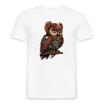 Steampunk Eule Steam Punk Eule Vogel Vintage - Männer T-Shirt - Weiß - Vorne - AI Model Male 178 dark (178cm)