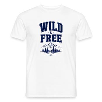 Wild & Free 2026 - Männer T-Shirt - Weiß - Vorne - AI Model Male 178 dark (178cm)