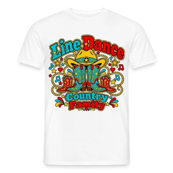 Line Dance Country Familie - Männer T-Shirt - Weiß - Vorne - AI Model Male 178 dark (178cm)