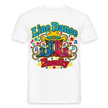 Line Dance Family Boots - Männer T-Shirt - Weiß - Vorne - AI Model Male 178 dark (178cm)