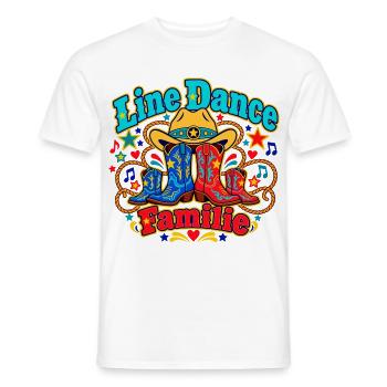 Line Dance Familie - Männer T-Shirt - Weiß - Vorne - AI Model Male 178 dark (178cm)