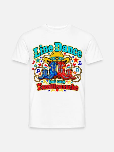 Line Dance Familienmotiv - Männer T-Shirt - Weiß