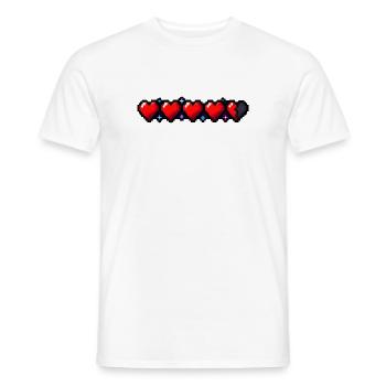 Pixel Art Herzen Health Bar Retro Gamer T-Shirt - Männer T-Shirt - Weiß - Vorne - AI Model Male 178 dark (178cm)