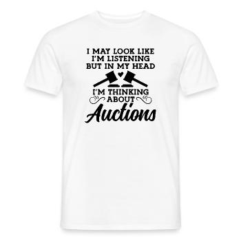 Auktion Spruch Humor - Männer T-Shirt - Weiß - Vorne - AI Model Male 178 dark (178cm)