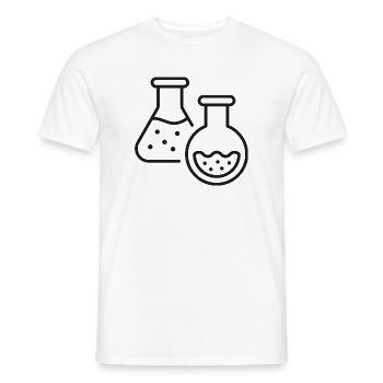 Symbol der Chemie-Laborflaschen-Linie - Männer T-Shirt - Weiß - Vorne - AI Model Male 178 dark (178cm)