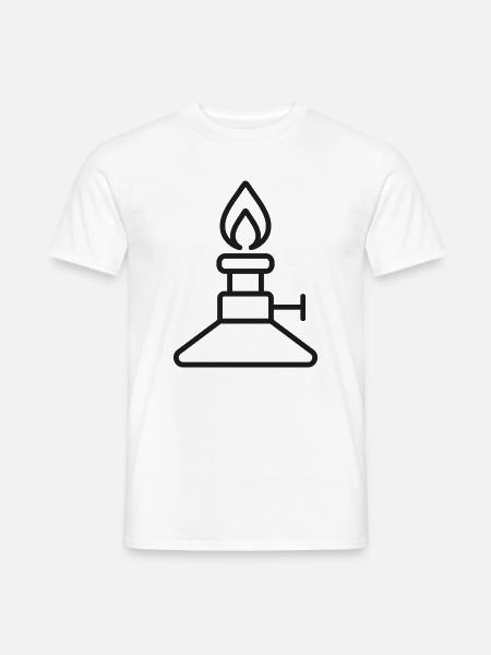 Bunsenbrenner-Labor-Liniensymbol - Männer T-Shirt - Weiß