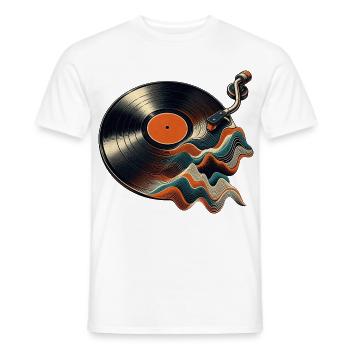 Vinyl Schallplatte - Männer T-Shirt - Weiß - Vorne - AI Model Male 178 dark (178cm)