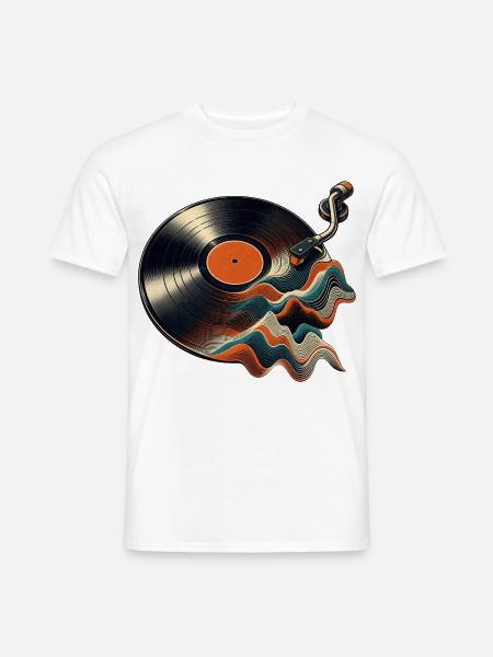 Vinyl Schallplatte - Männer T-Shirt - Weiß