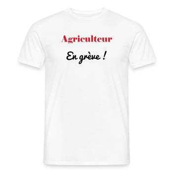 BAUER. STREIK. DEMONSTRATION. ARBEIT. HUMOR - Männer T-Shirt - Weiß - Vorne - AI Model Male 178 dark (178cm)