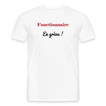 BEAMTER. STREIK. DEMONSTRATION. ARBEIT - Männer T-Shirt - Weiß - Vorne - AI Model Male 178 dark (178cm)