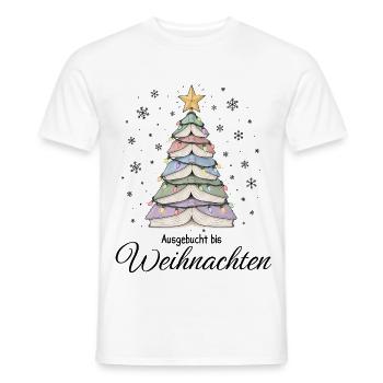 Bücher Weihnachtsbaum Ausgebucht bis Weihnachten - Männer T-Shirt - Weiß - Vorne - AI Model Male 178 dark (178cm)