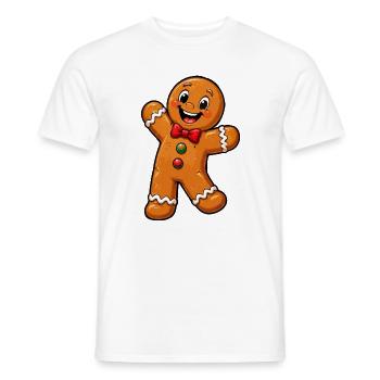 Lebkuchenmännchen mit roter Schleife - Männer T-Shirt - Weiß - Vorne - AI Model Male 178 dark (178cm)