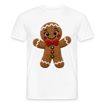 Lebkuchen Weihnachten Häkeloptik süßes Plätzchen - Männer T-Shirt - Weiß - Vorne - AI Model Male 178 dark (178cm)