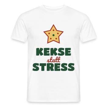 Kekse statt Stress – Plätzchen Weihnachten - Männer T-Shirt - Weiß - Vorne - AI Model Male 178 dark (178cm)