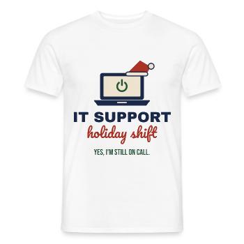 IT Support Holiday Shift – Admin an Weihnachten - Männer T-Shirt - Weiß - Vorne - AI Model Male 178 dark (178cm)
