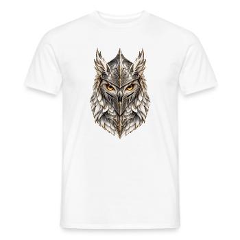 Silberhelm Kriegereule – Fantasy - Männer T-Shirt - Weiß - Vorne - AI Model Male 178 dark (178cm)