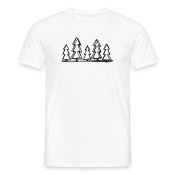 Waldlinie handgezeichnet - Männer T-Shirt - Weiß - Vorne - AI Model Male 178 dark (178cm)