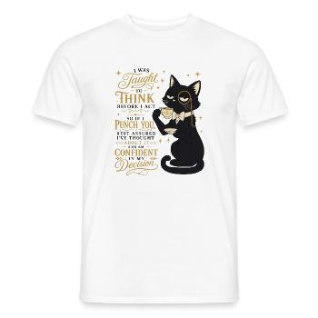  Think Before I Act Punch You Sarkasmus Humor - Männer T-Shirt - Weiß - Vorne - AI Model Male 178 dark (178cm)