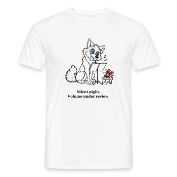 Christmas Wolf probt ein sehr lautes Lied. - Männer T-Shirt - Weiß - Vorne - AI Model Male 178 dark (178cm)