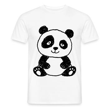 Niedlicher Panda im Kinder-Kritzelstil - Männer T-Shirt - Weiß - Vorne - AI Model Male 178 dark (178cm)