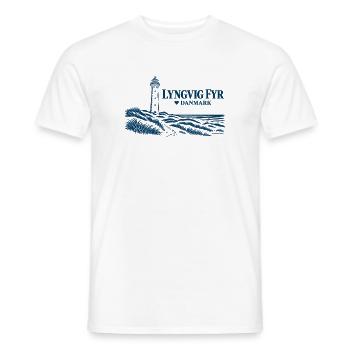 Lyngvig Fyr – Leuchtturm und Nordseeküste - Männer T-Shirt - Weiß - Vorne - AI Model Male 178 dark (178cm)