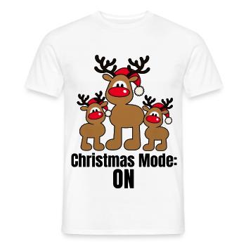 Christmas Mode ON – Lustige Weihnachtselche - Männer T-Shirt - Weiß - Vorne - AI Model Male 178 dark (178cm)