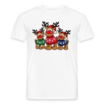 Weihnachts-Elche – Christmas Crew - Männer T-Shirt - Weiß - Vorne - AI Model Male 178 dark (178cm)