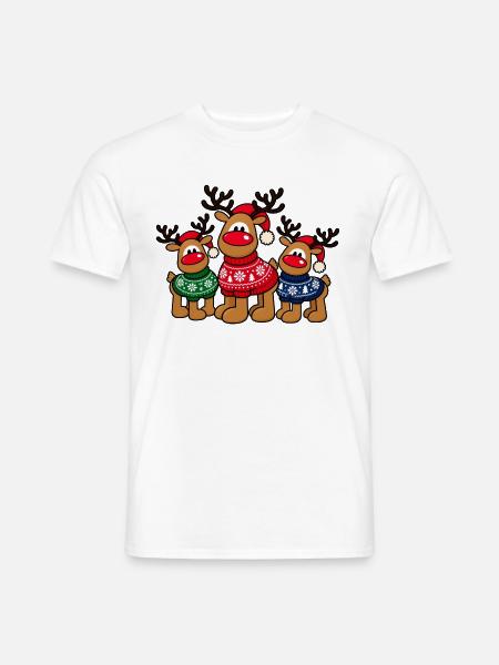 Weihnachts-Elche – Christmas Crew - Männer T-Shirt - Weiß