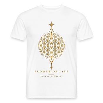 Goldener Blumenanhänger des Lebens - Männer T-Shirt - Weiß - Vorne - AI Model Male 178 dark (178cm)