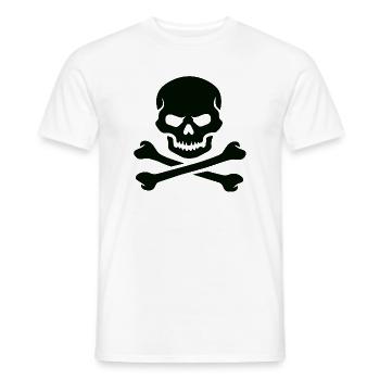 Totenkopf und gekreuzte Knochen Fettes Emblem - Männer T-Shirt - Weiß - Vorne - AI Model Male 178 dark (178cm)