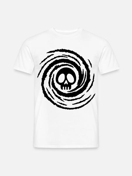 Schädel und Schwarzes Loch - Männer T-Shirt - Weiß