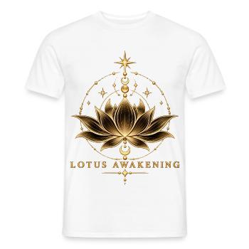 Lotus Awakening Gold Mandala - Männer T-Shirt - Weiß - Vorne - AI Model Male 178 dark (178cm)
