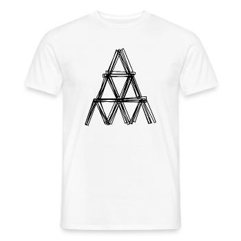 Kartenhaus handgezeichnet - Männer T-Shirt - Weiß - Vorne - AI Model Male 178 dark (178cm)