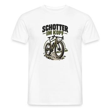 Schotter im Kopf – Gravel Bike - Männer T-Shirt - Weiß - Vorne - AI Model Male 178 dark (178cm)