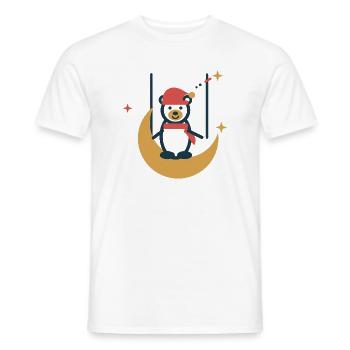 Eisbär auf der Mondschaukel – Wintertraum - Männer T-Shirt - Weiß - Vorne - AI Model Male 178 dark (178cm)