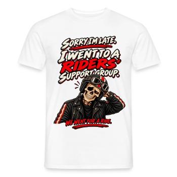 Biker-Selbsthilfegruppe, Rückfall. Biker-Humor - Männer T-Shirt - Weiß - Vorne - AI Model Male 178 dark (178cm)