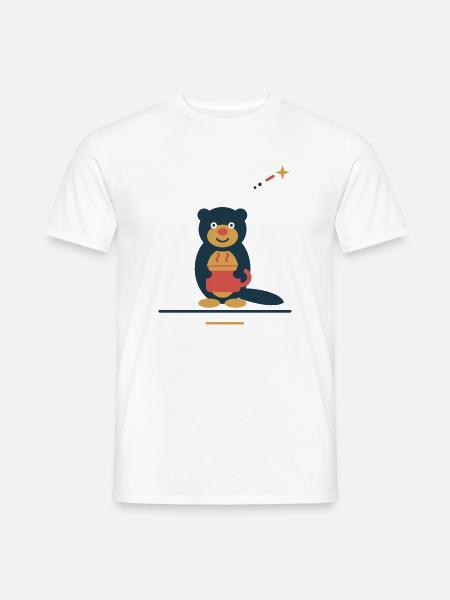 Otter mit Kaffeetasse – kleine Kaffeeauszeit - Männer T-Shirt - Weiß