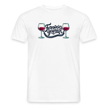 Fernweingespräch – Wein und Freundschaft - Männer T-Shirt - Weiß - Vorne - AI Model Male 178 dark (178cm)