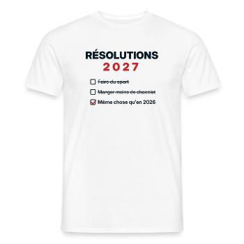 Vorsätze 2027 – Neujahrshumor - Männer T-Shirt - Weiß - Vorne - AI Model Male 178 dark (178cm)
