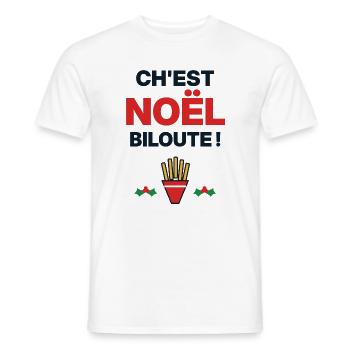 Ch'est Noël biloute – Humor ch'ti Nord - Männer T-Shirt - Weiß - Vorne - AI Model Male 178 dark (178cm)