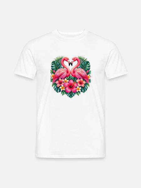 Niedlicher Flamingo Süße Flamingos - Männer T-Shirt - Weiß