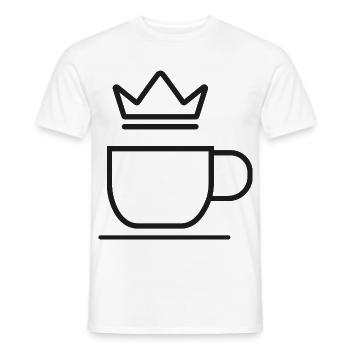 Kaffeetasse mit Krone – Minimalistisches Design - Männer T-Shirt - Weiß - Vorne - AI Model Male 178 dark (178cm)