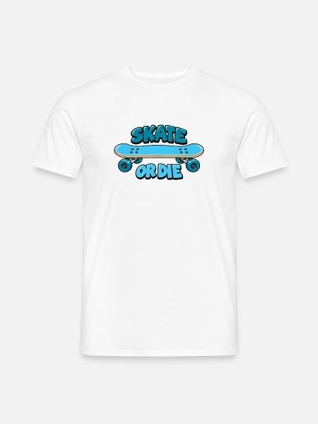 Skate or die retro Design - Männer T-Shirt - Weiß