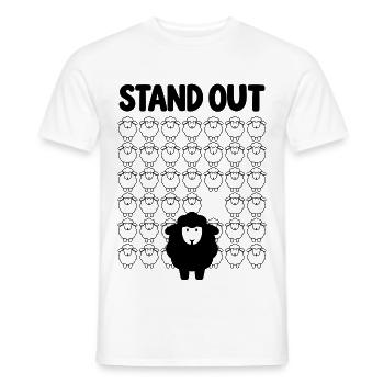 Schwarzes Schaf – Stand Out - Männer T-Shirt - Weiß - Vorne - AI Model Male 178 dark (178cm)