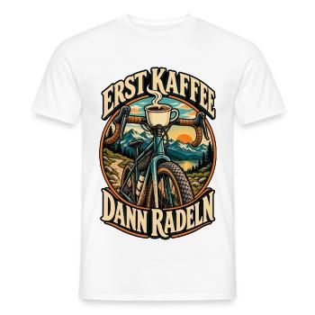 Erst Kaffee dann radeln – Fahrrad & Kaffee - Männer T-Shirt - Weiß - Vorne - AI Model Male 178 dark (178cm)
