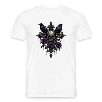 Gothic Totenkopf Rosen - Männer T-Shirt - Weiß - Vorne - AI Model Male 178 dark (178cm)