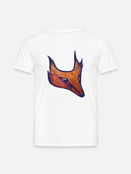 Feurige Fuchs-Silhouette - Männer T-Shirt - Weiß