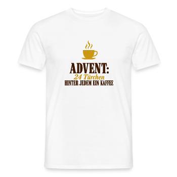 Advent Kaffee 24 Türchen Adventskalender Spruch - Männer T-Shirt - Weiß - Vorne - AI Model Male 178 dark (178cm)