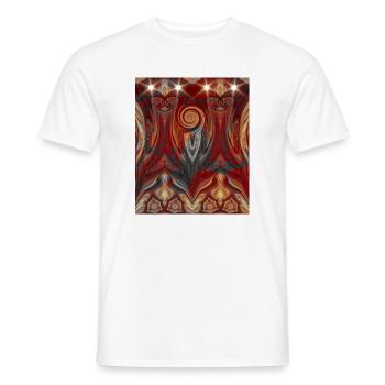 Weihnachtspiralmuster mit Raben Silhouette  - Männer T-Shirt - Weiß - Vorne - AI Model Male 178 dark (178cm)
